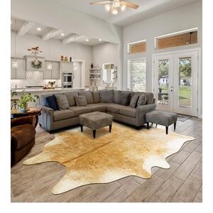 Faux Cowhide Rug -  Brand New! 4x5 feet - Taupe